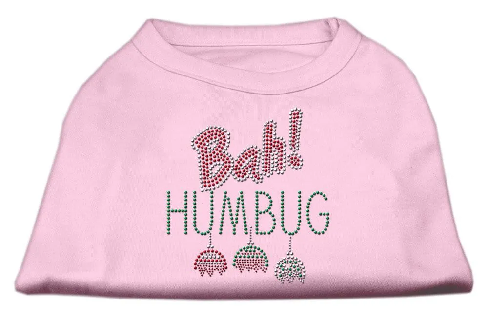 Bah Humbug Rhinestone Dog Shirt Light Pink XS (8)