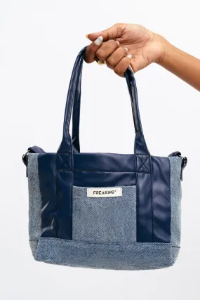 Blue Denim Leather Bag