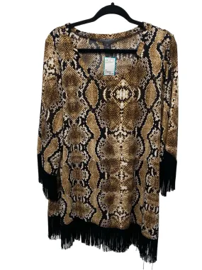 Chelsea & Theodore Women Size 2X Snake print CD 3/4 Blouse