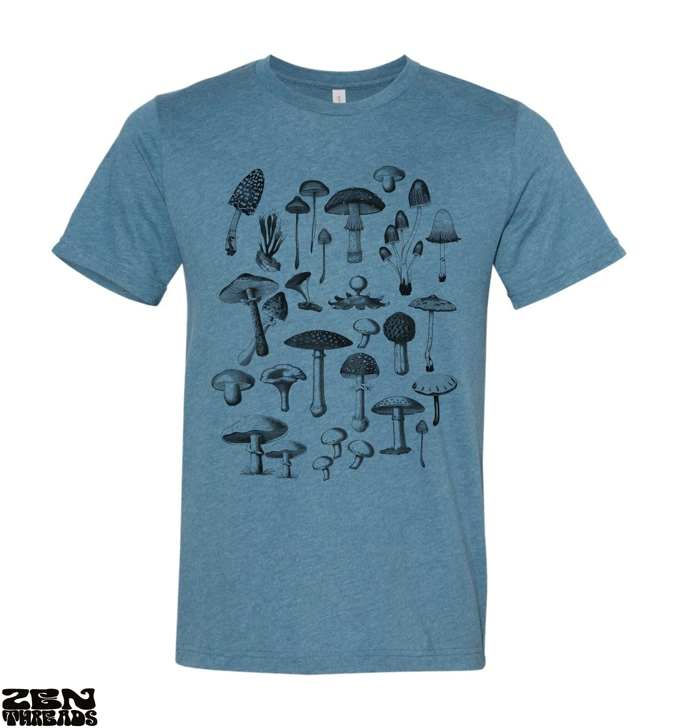 Fungi Mushroom Collection Unisex Bella Canvas T-Shirt - Custom Color Gardening Tee