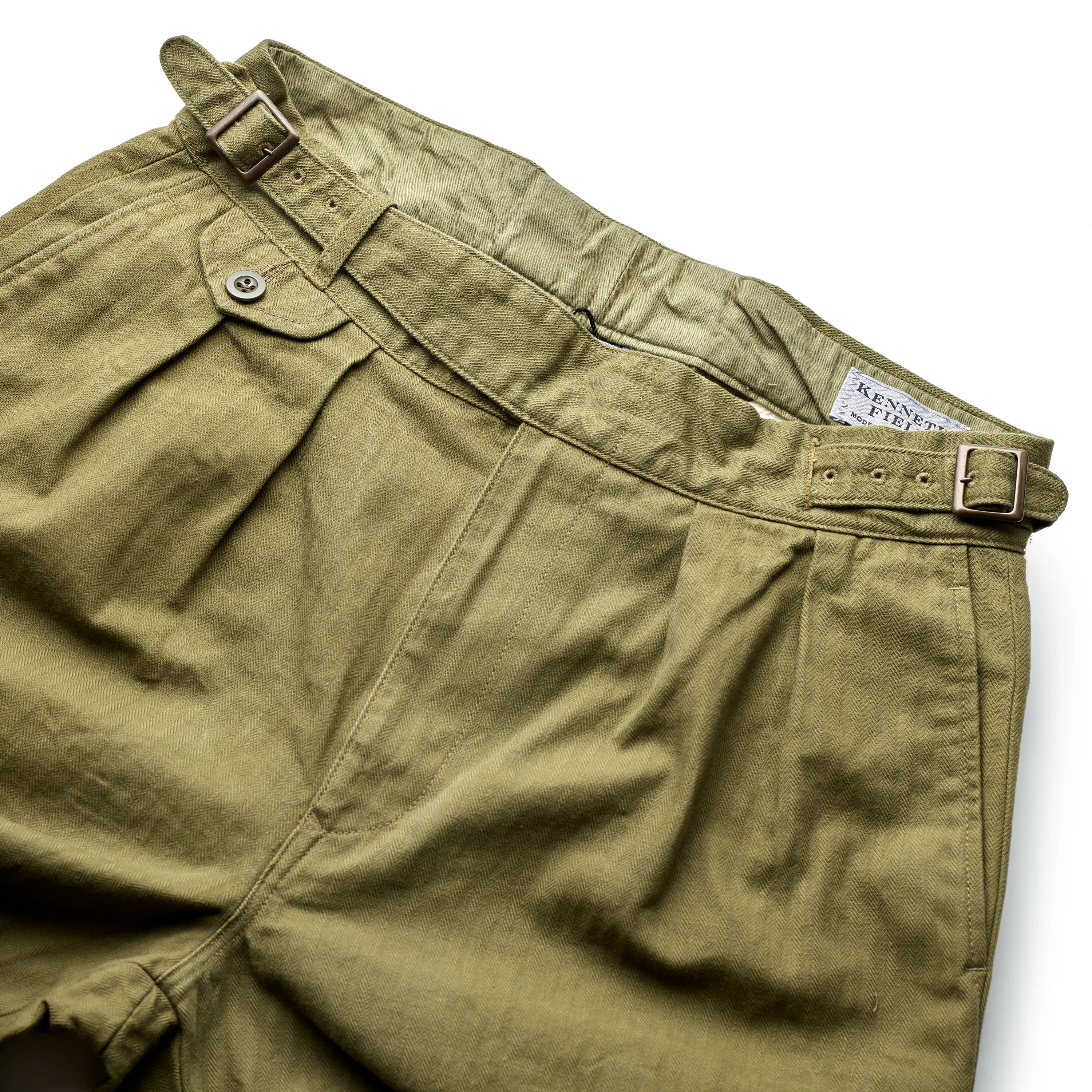 Kenneth Field Olive Herringbone Gurkha III Trousers