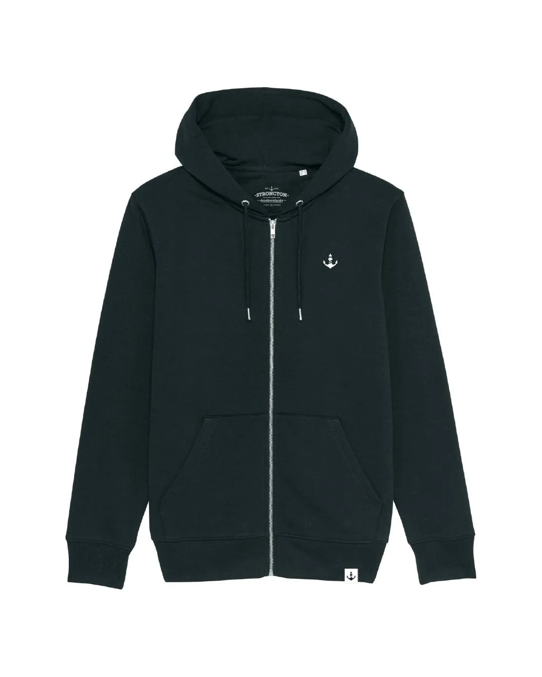 Logo Stitch Zip-Hoodie - Black